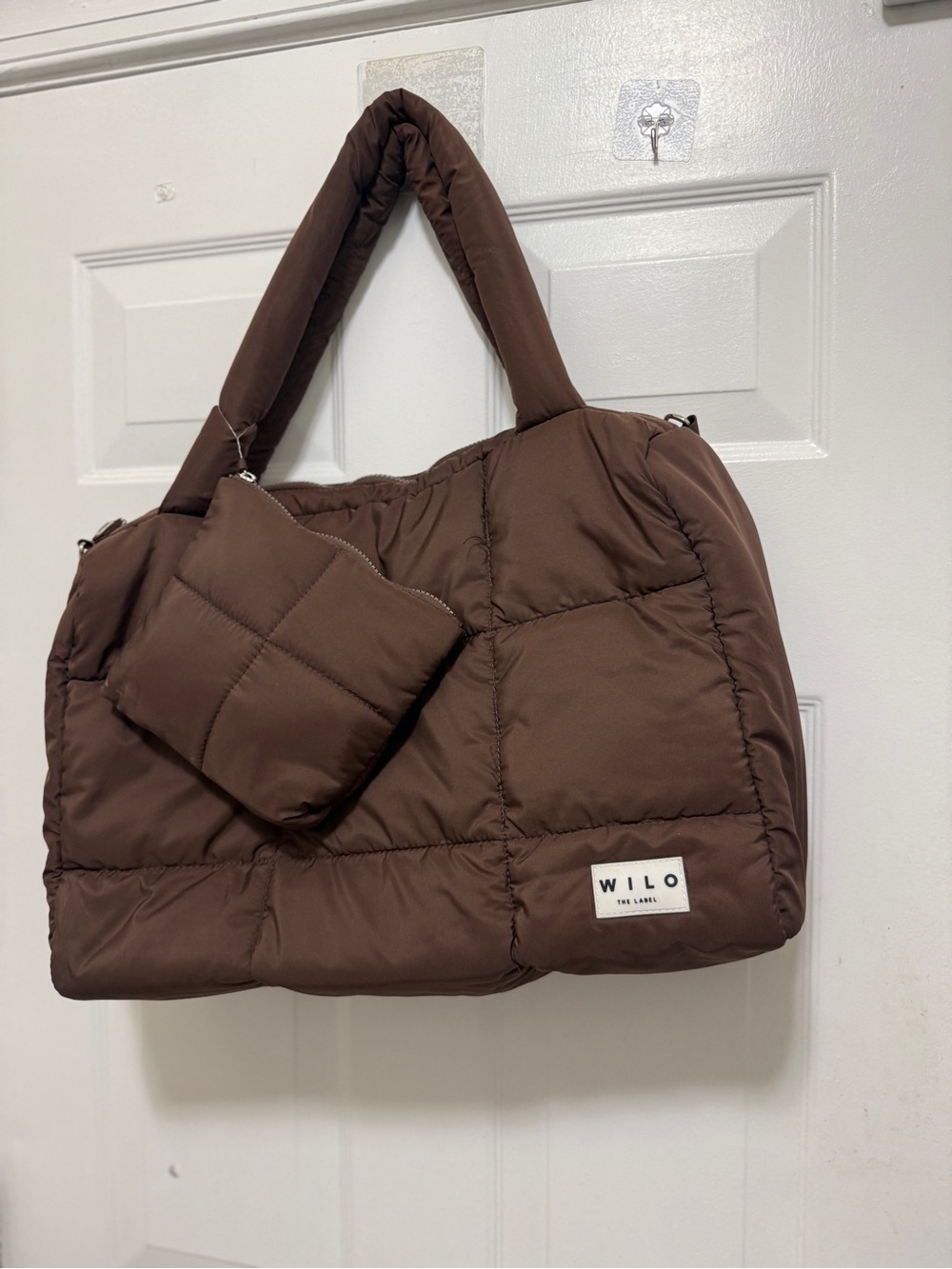 WILO THE LABEL Quilted Puffer Tote Bag in Brown new never used
